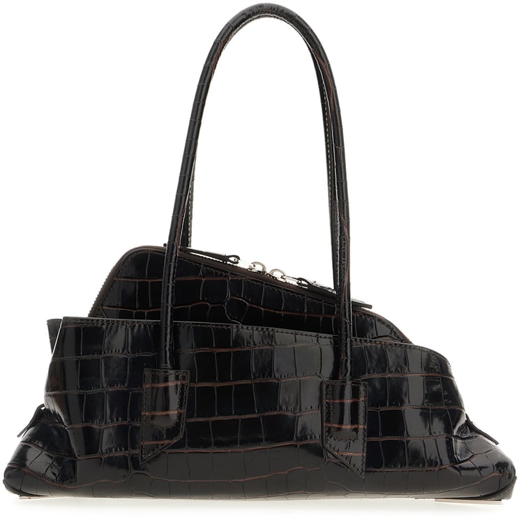 The Attico The Attico Black leather small La Passeggiata shoulder bag