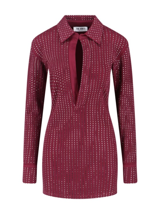 The Attico Mini Dress With Deep V-Neckline