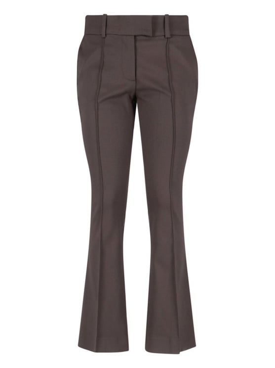 The Attico High-Waisted Bootcut Trousers With Silver Logo Detail