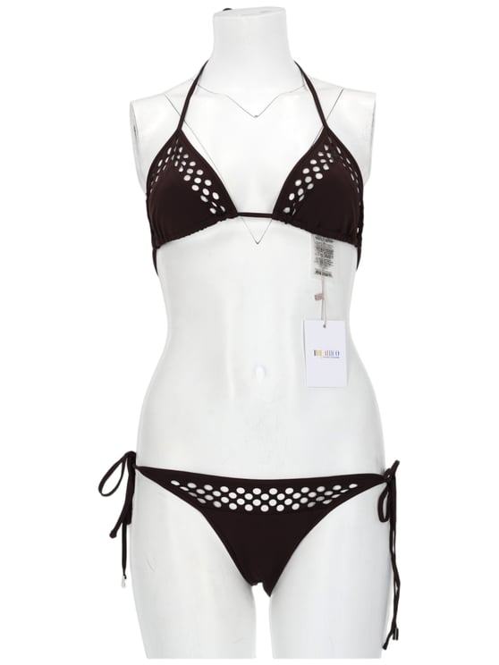 The Attico Perforated Triangle Top Bikini Set