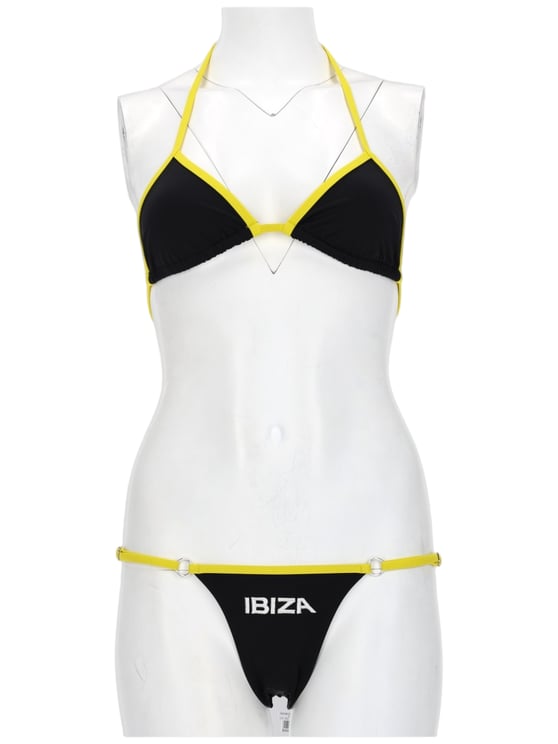 The Attico Triangle Yellow Straps Bikini Set