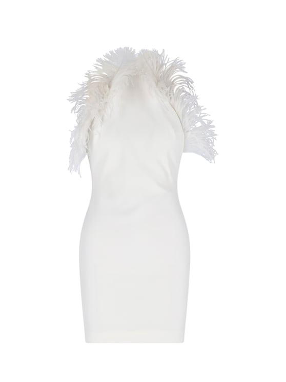 The Attico Mini Feather Dress – White