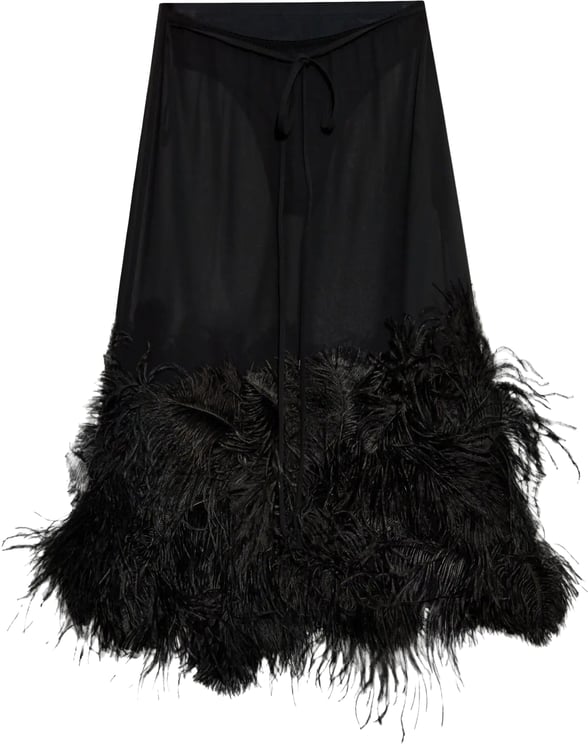 The Attico Midi Skirt Black