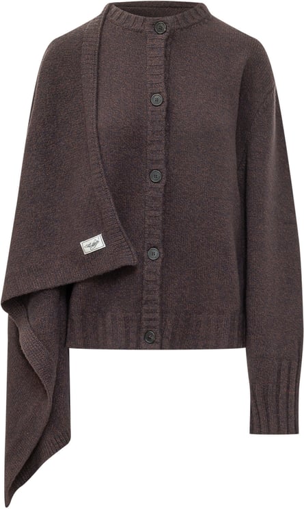 The Attico Cardigan con Pannello Drappeggiato