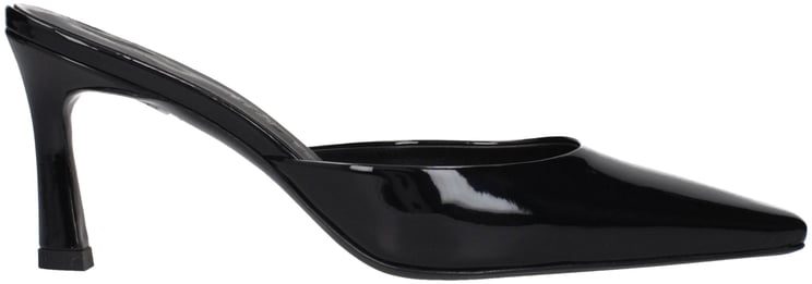 The Attico The Attico Black Leather Flat Sandals