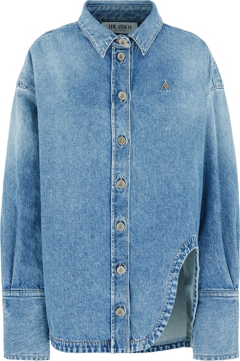 The Attico Loose-Fitting Denim Shirt with Clear Blue Wash