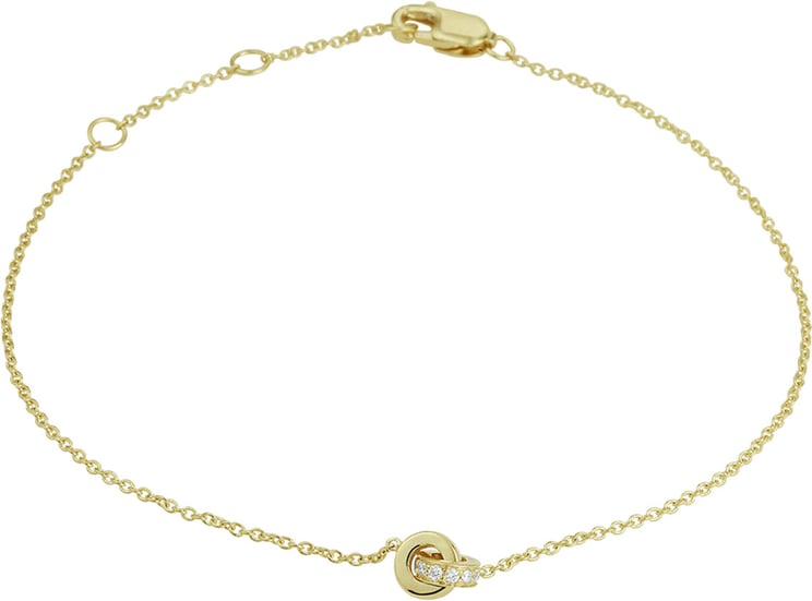 The House Of Blinckers THOB Armband 40.22405 14k Geelgoud Circle met 0.05crt H SI Diamant 5 x 2mm 15 - 18cm