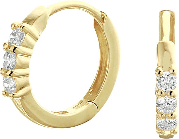 The House Of Blinckers THOB Ooringen 40.23411 14k Geelgoud met 2 x 0.09ct H SI Briljant geslepen Diamant 2mm 12.5mm