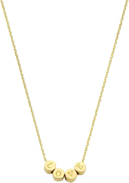 The House Of Blinckers THOB Collier 40.24414 14k Geelgoud met 4 Bolletjes en LOVE 40-44cm