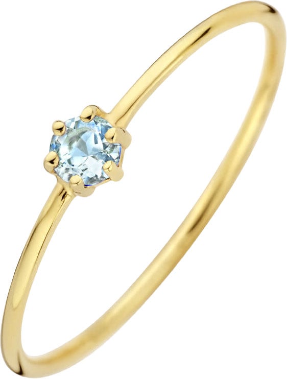 The House Of Blinckers THOB Ring 40.27638/16.5 14k Geelgoud met 0,08crt Aquamarijn 4mm Maat 16.5 (Maart)
