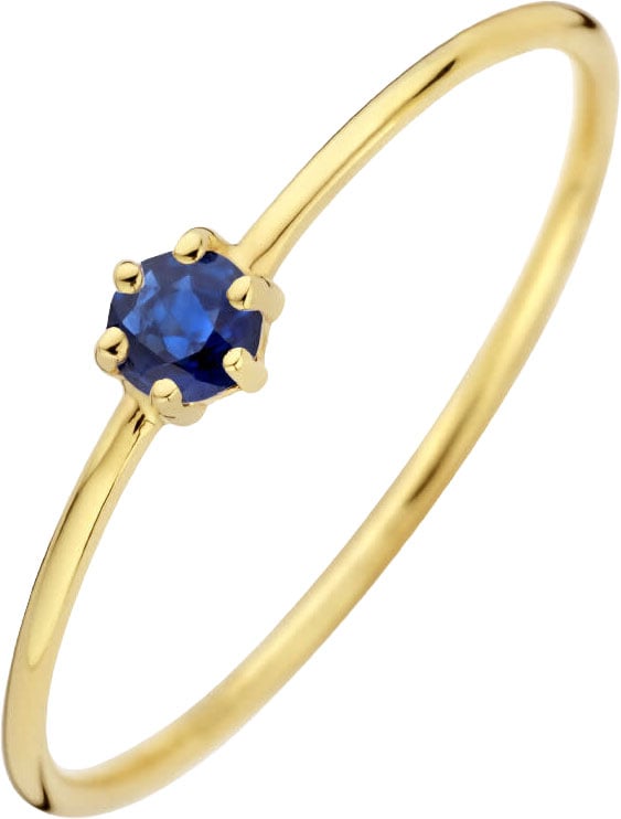The House Of Blinckers THOB Ring 40.27666/16.5 14k Geelgoud met 0.14crt Saffier 4mm Maat 16.5 (September)