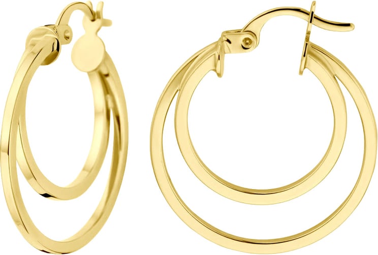 The House Of Blinckers THOB Oorbellen 40.30820 14k Geelgoud Dubbellen Oorringen 2.5mm 22.5mm