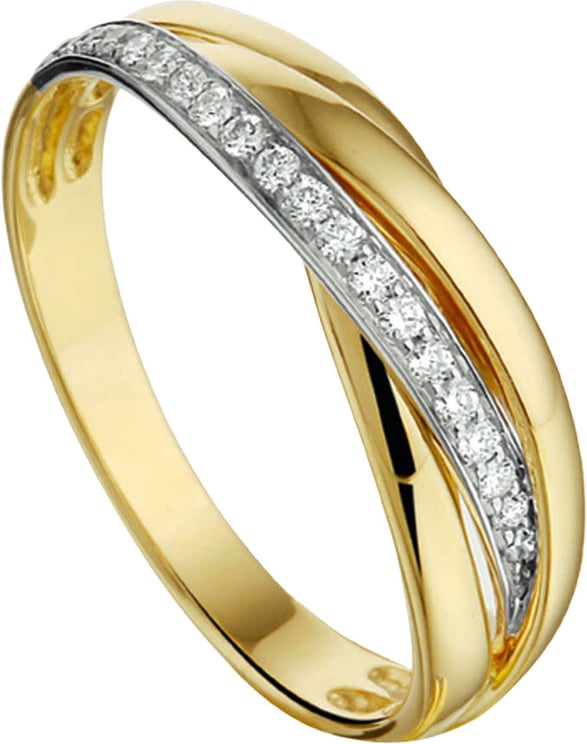 The House Of Blinckers THOB Ring 42.07449/17.5 14k Geelgoud 0.13ct H SI Briljant geslepen Diamant Maat 17.5