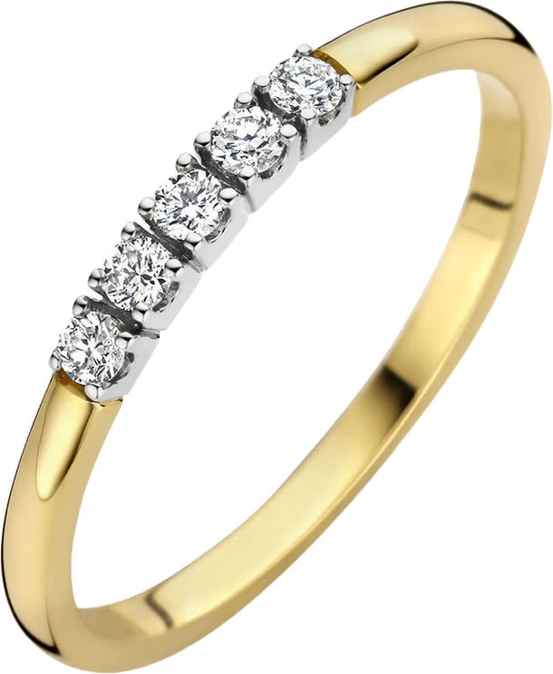 The House Of Blinckers THOB Ring 42.08930/18 14k Bi-color Goud met 5 x 0.03ct H/SI2 Briljant geslepen Diamanten Maat 18