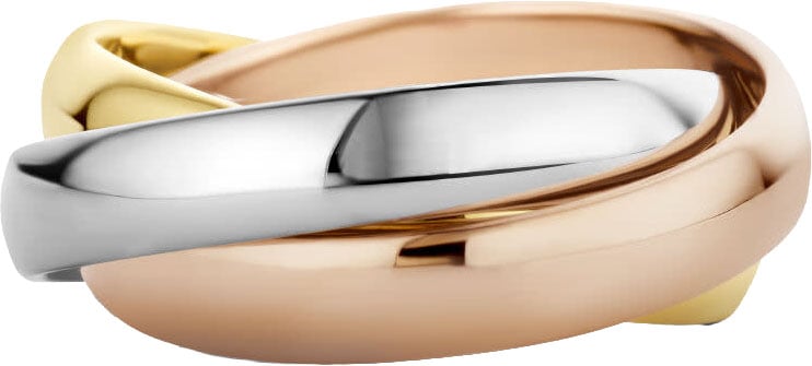 The House Of Blinckers THOB Ring 43.00572/18 14k Tri-color Goud Trinity 3x 4mm Maat 18