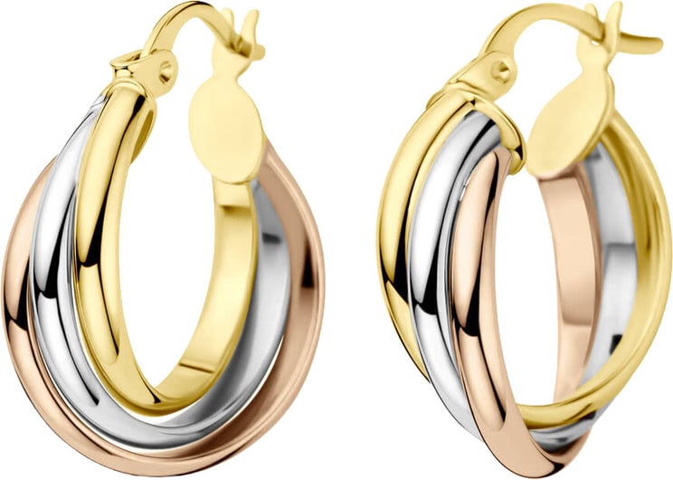The House Of Blinckers THOB Oorringen 43.00596 14K Tri-color Goud 6.5mm 22.5mm
