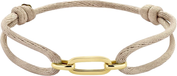 The House Of Blinckers THOB Armband 47.00313 14k Geelgoud Closed For Ever Satijn Beige 13 -26cm