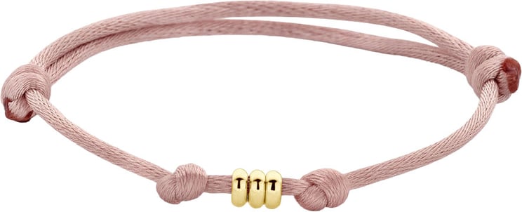 The House Of Blinckers THOB Armband 47.00318 14k Geelgoud 3x Ring Satijn Zacht Rose 13 -26cm