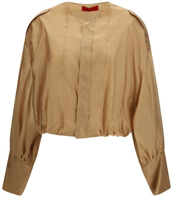 The Latest The Latest Beige Lycra Blouse