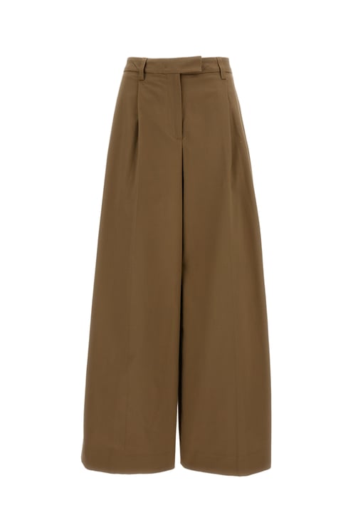 The Latest High-Rise Gabardine Trousers with Pleats and Extra-Wide Silhouette