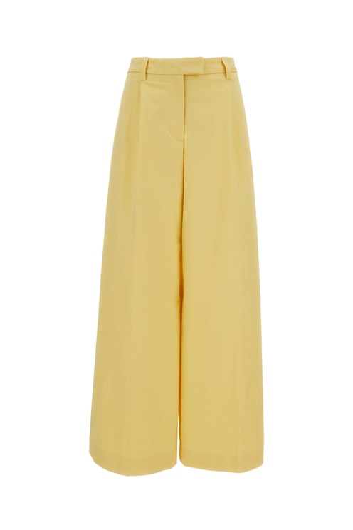 The Latest High-Rise Gabardine Trousers with Wide Leg Silhouette