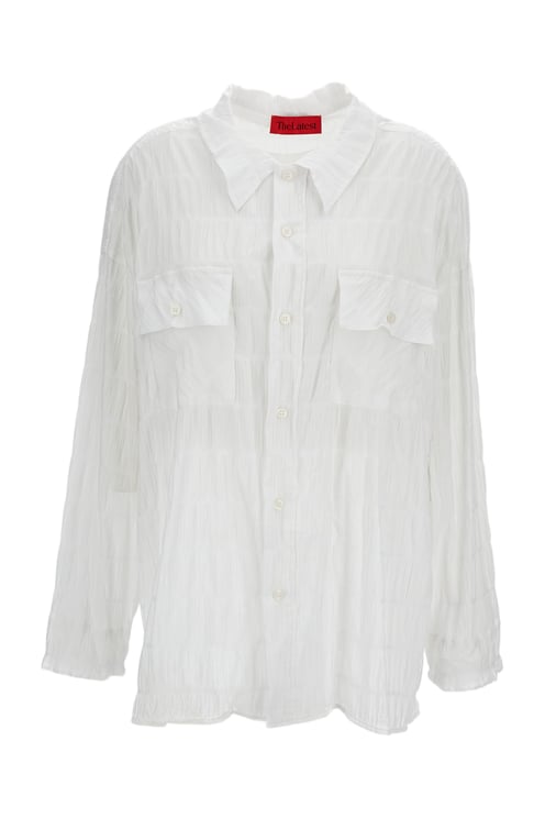 The Latest Cotton Shirt with Crinkled Seersucker Texture and Oversized Fit