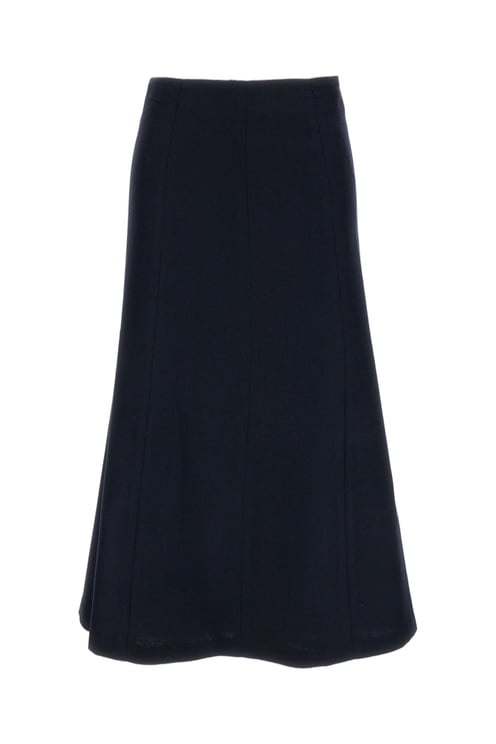 The Latest Blue Erica Wool-Blend Midi Skirt