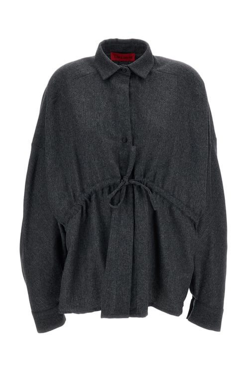 The Latest Grey Dalida Wool-Blend Shirt