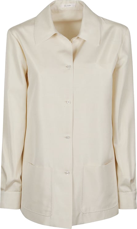 The Row Lucetta Silk Front Button Shirt