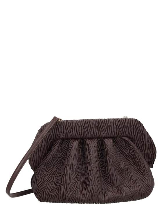 Themoirè Neutral Ruched Wavy Pattern Handbag