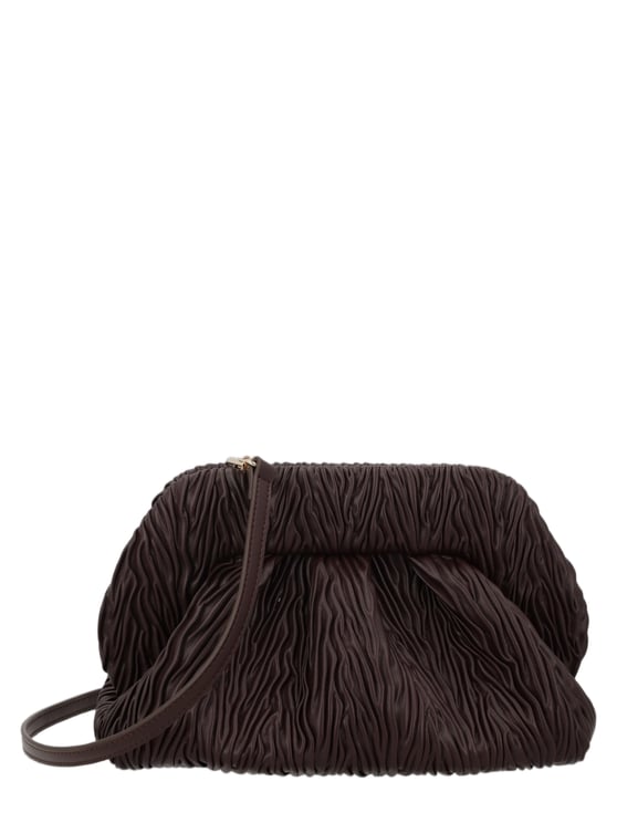 Themoirè Brown Ruched Wavy Handbag