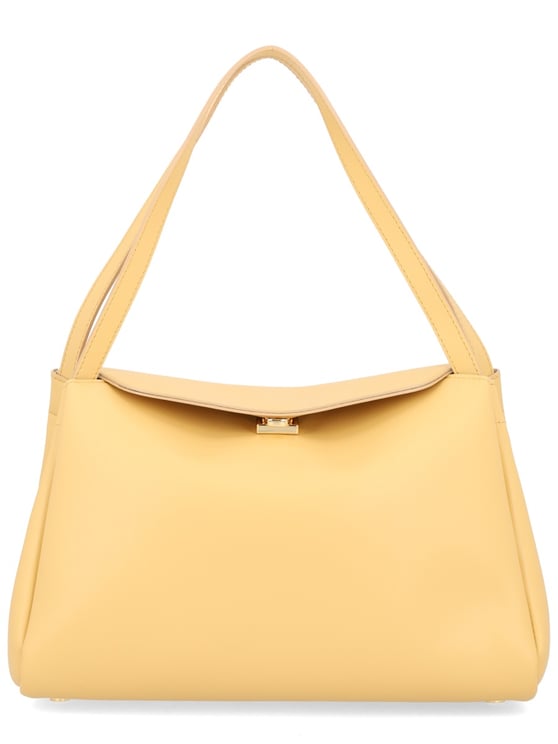 Themoirè Orange Structured Double Straps Shoulder Bag
