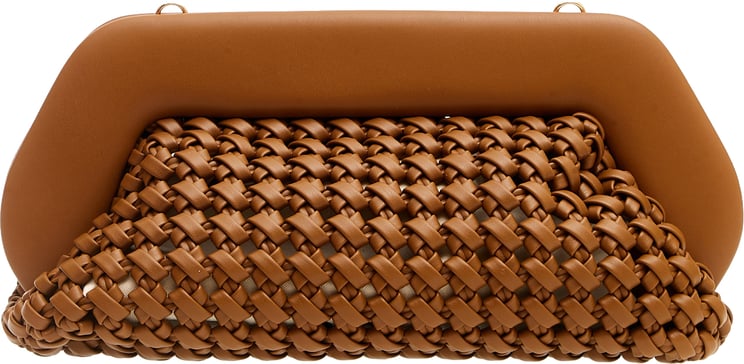 Themoirè Clutch Grande Pelle Intrecciata Cuoio