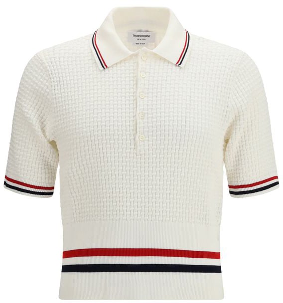 Thom Browne Thom Browne White Cotton Polo Shirt