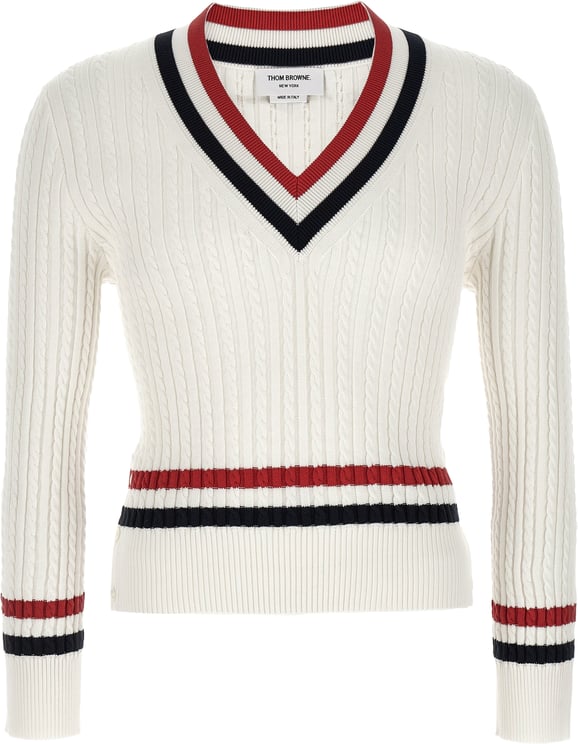 Thom Browne Thom Browne White Cotton Cardigan