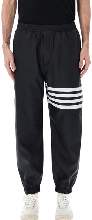 Thom Browne Drawcord Waist Track Pant W/ 4 Bar In Sh Nero