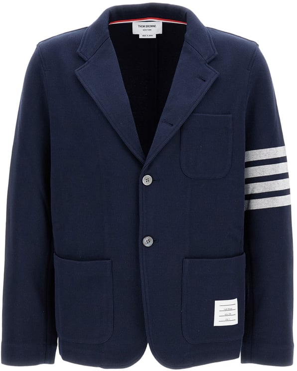 Thom Browne Structured Blue Jacket with Zipper Closure