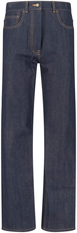 Thom Browne Blue Mid-Rise Straight-Leg Denim Jeans