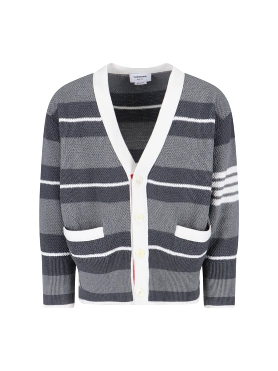 Thom Browne Striped Cardigan – Grey