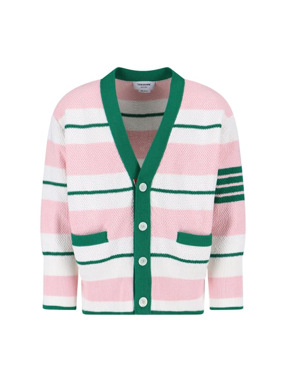 Thom Browne Striped Cardigan – Pink
