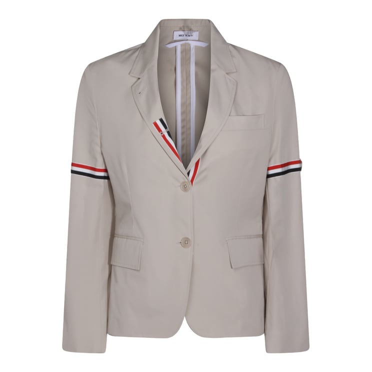 Thom Browne Beige Tailored Jacket with Notched Collar