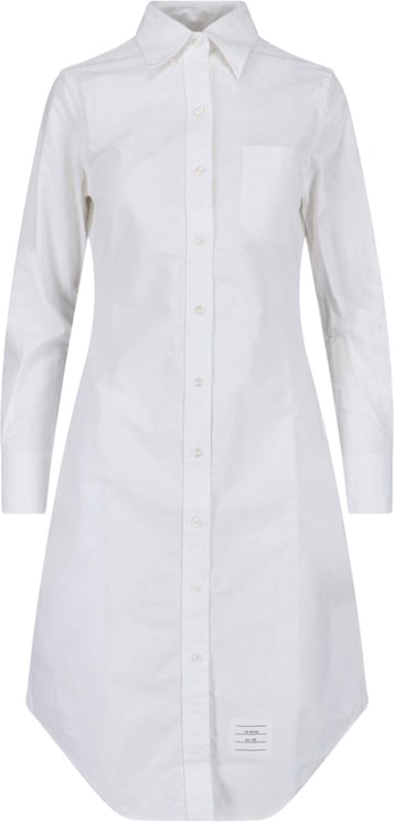 Thom Browne White Minimalist Fitted Shirt Dress