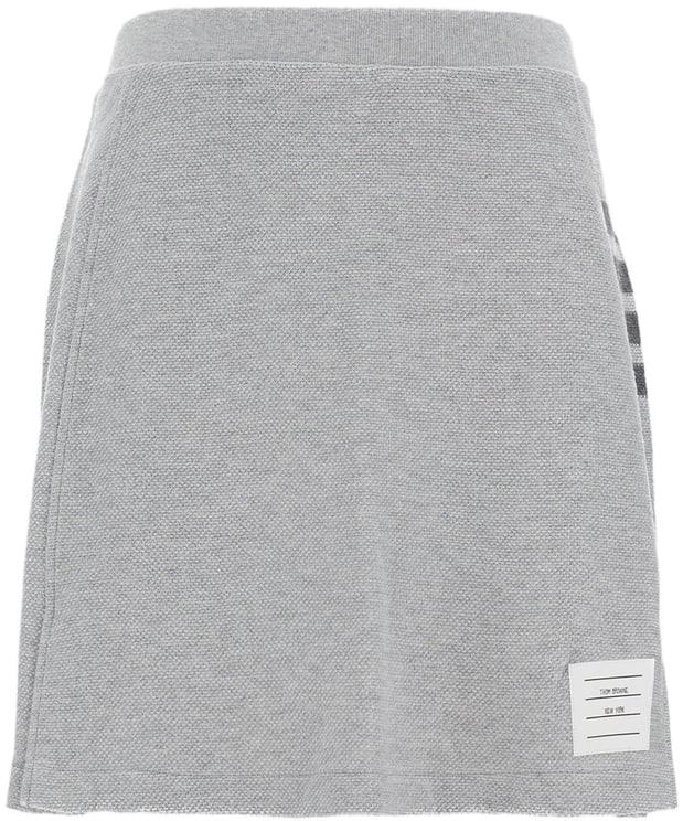 Thom Browne Pleated Milano Stitch Skirt with Signature Grosgrain Tab