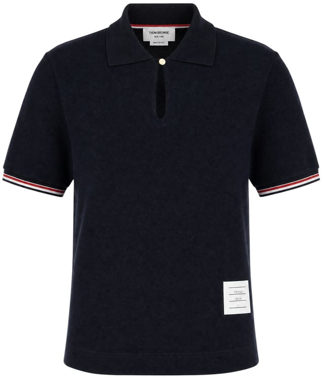 Thom Browne Thom Browne Navy blue cotton polo shirt