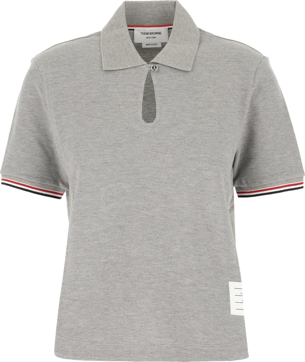Thom Browne Thom Browne Grey piquet polo shirt