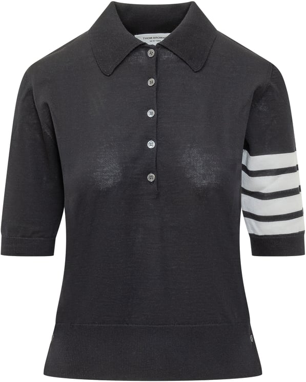 Thom Browne Polo Relaxed Fit Con Quattro Bande
