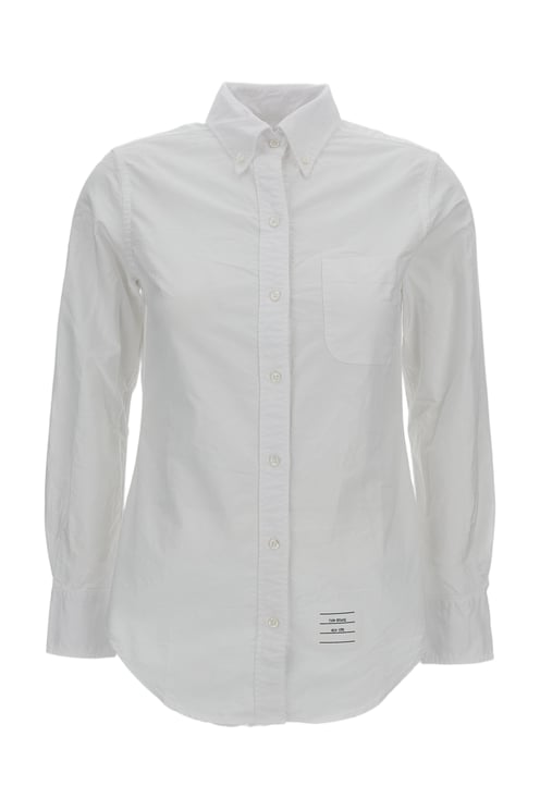 Thom Browne Oxford Long-Sleeved Shirt with Button-Down Collar