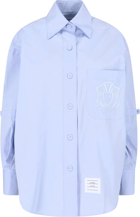 Thom Browne Supersized Point Collar Long Sleeve Shirt