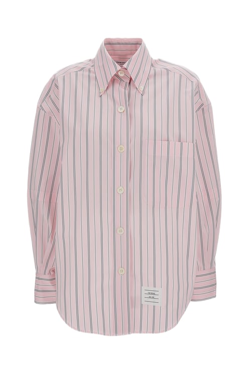 Thom Browne Pink Supersized Striped Cotton Shirt