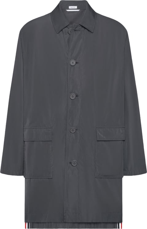 Thom Browne LIGHT MEMORY TECH PACKABLE LOGO PRINT CAR COAT